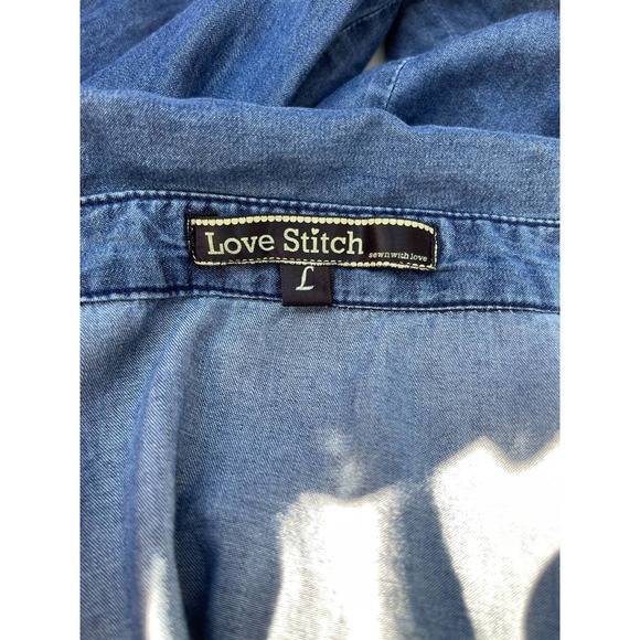Love Stitch chambray denim shirt size Large - Picture 6 of 9